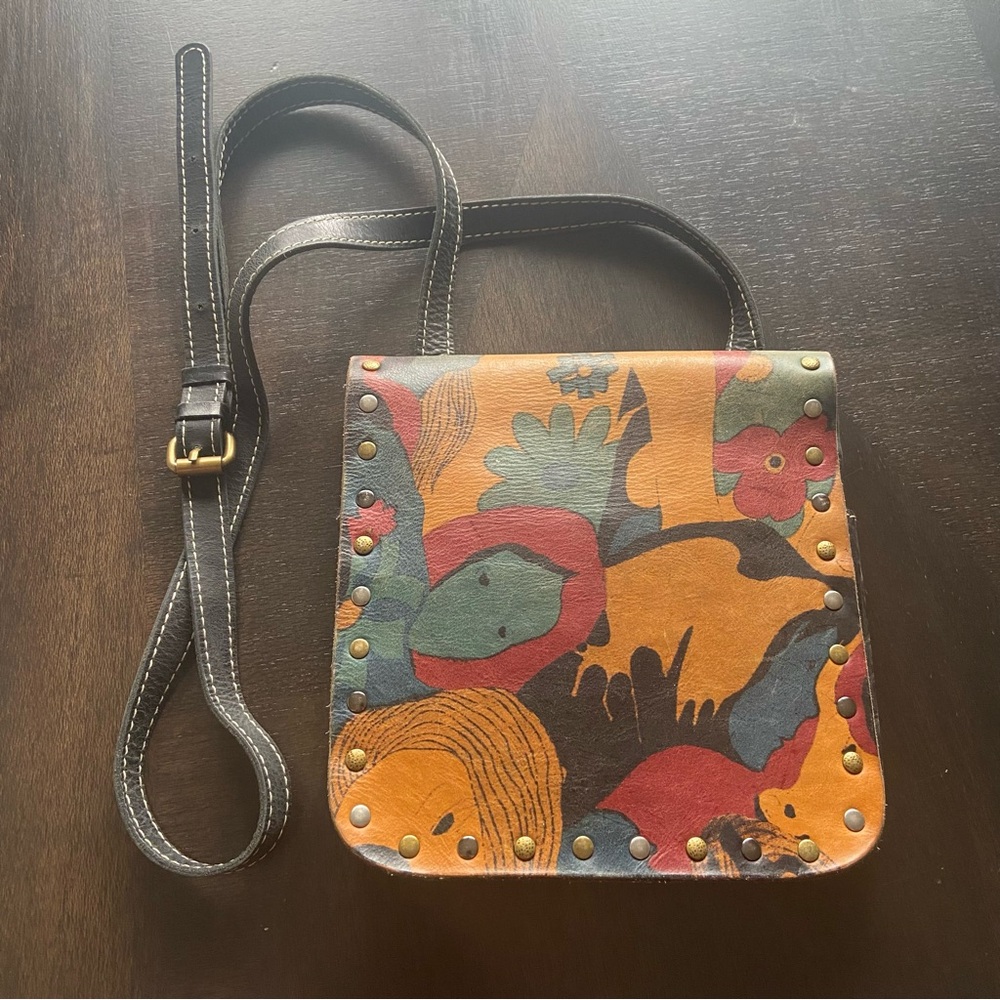 Patricia Nash Vintage Floral Tooled Leather Crossbody Bag